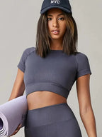 Women Yoga Top Seamless Sport T Shirts Fitness Clothes Short Sleeve Yoga Shirt Gym Top Running Active Wear Sport Top Luxlife Brands