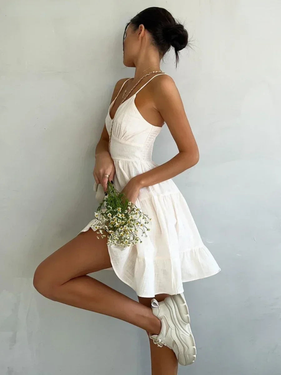 Vintage Linen Summer Dress Luxlife Brands