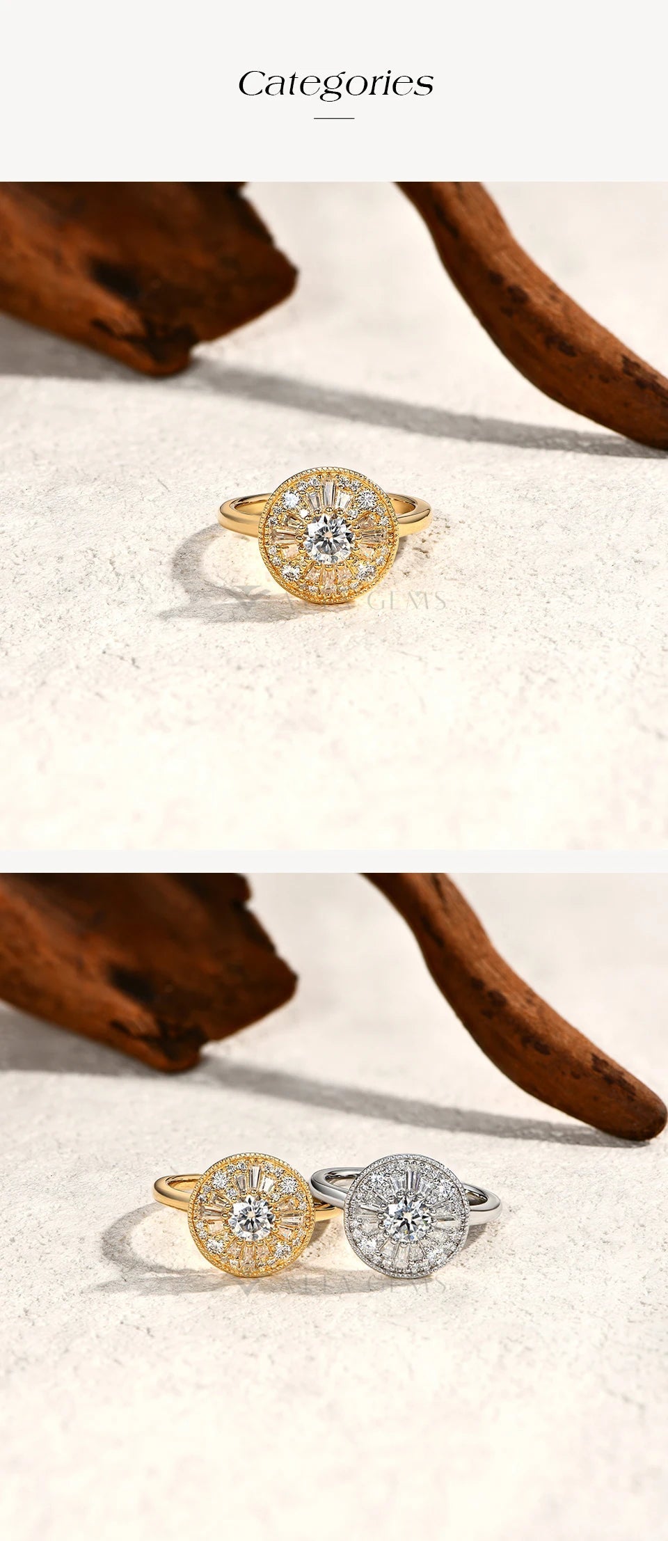 ATTAGEMS Round Cut 0.5CT Full Moissanite Ring DVVS1 Real 925 Sterling Silver for Women Engagement Fine Jewelry Shipping From USA Luxlife Brands