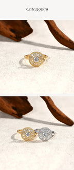 ATTAGEMS Round Cut 0.5CT Full Moissanite Ring DVVS1 Real 925 Sterling Silver for Women Engagement Fine Jewelry Shipping From USA Luxlife Brands