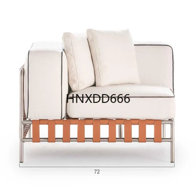 Outdoor stainless steel sofa rattan courtyard villa rain and sun coffee table combination