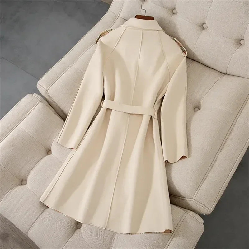 2024 Autumn/Winter Women's Clothing Trench Long Suede Jacket Korean Version Long-sleeved Fashion Temperament Popular Trend Coat LUXLIFE BRANDS