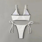 Sexy White Backless Swimwear Women 2024 One Piece Swimsuit Hollow Out Monokini Bathing Suit String Halter Swimming Wear Bather Luxlife Brands