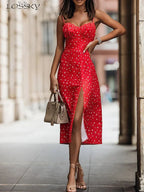 Market Sexy Slit Midi Dress Luxlife Brands