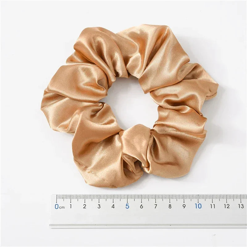 Silk Satin Scrunchies Headband Large Elastic Rubber Hair Band Women Gilr Ponytail Holder Hair Ties Accessories Satin Hair Rope LUXLIFE BRANDS
