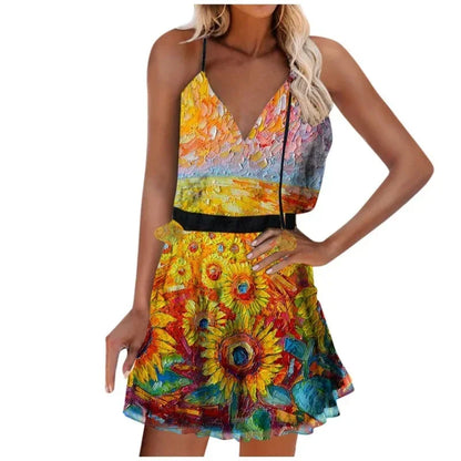 Beach Boho Printed Dress - LUXLIFE BRANDS