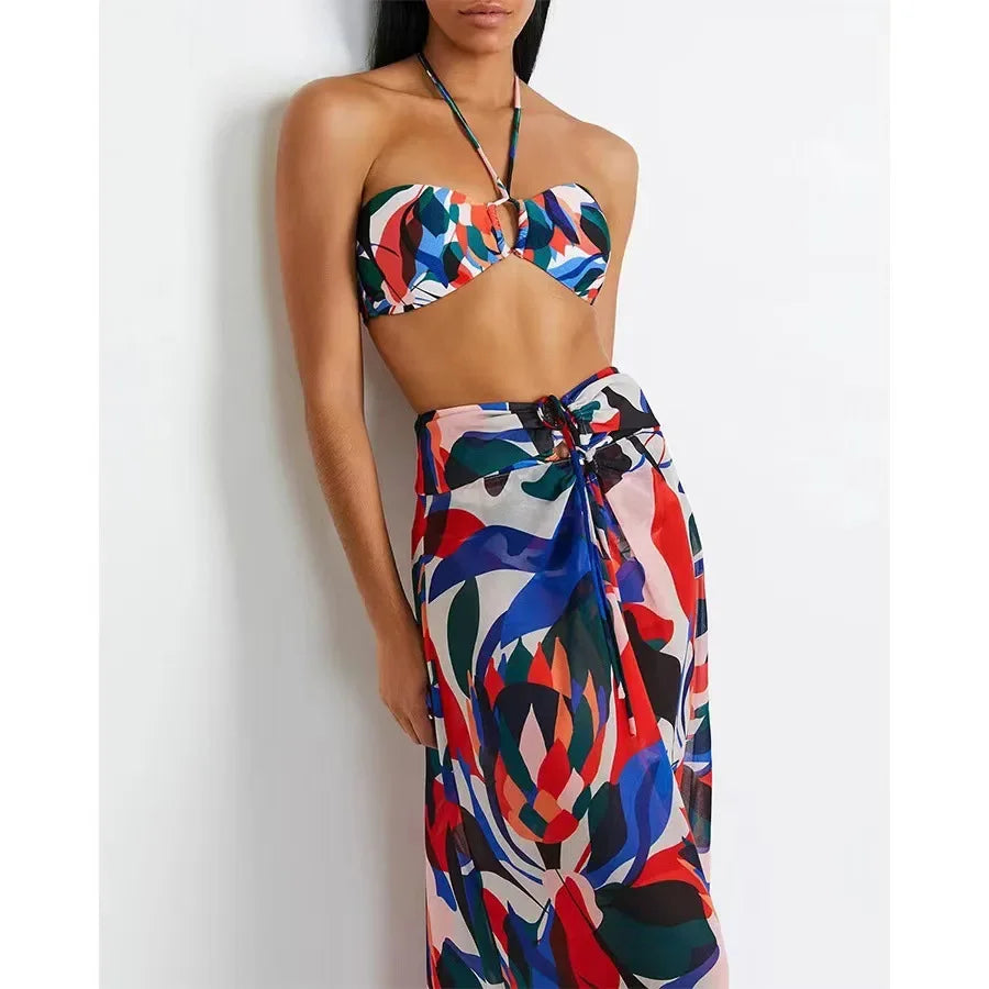 Women's Resort Bikini & Skirt Set LUXLIFE BRANDS