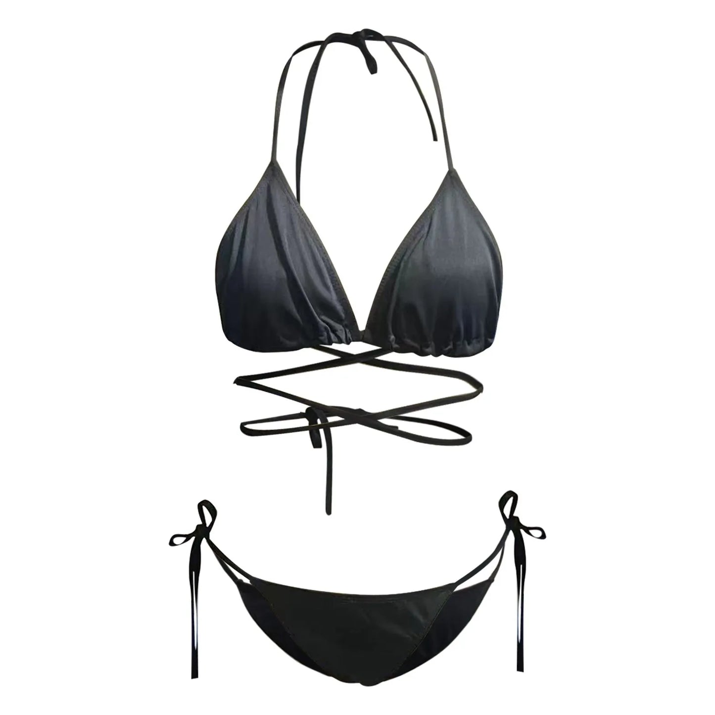 Brittany Black Strappy Low Waist Bikini