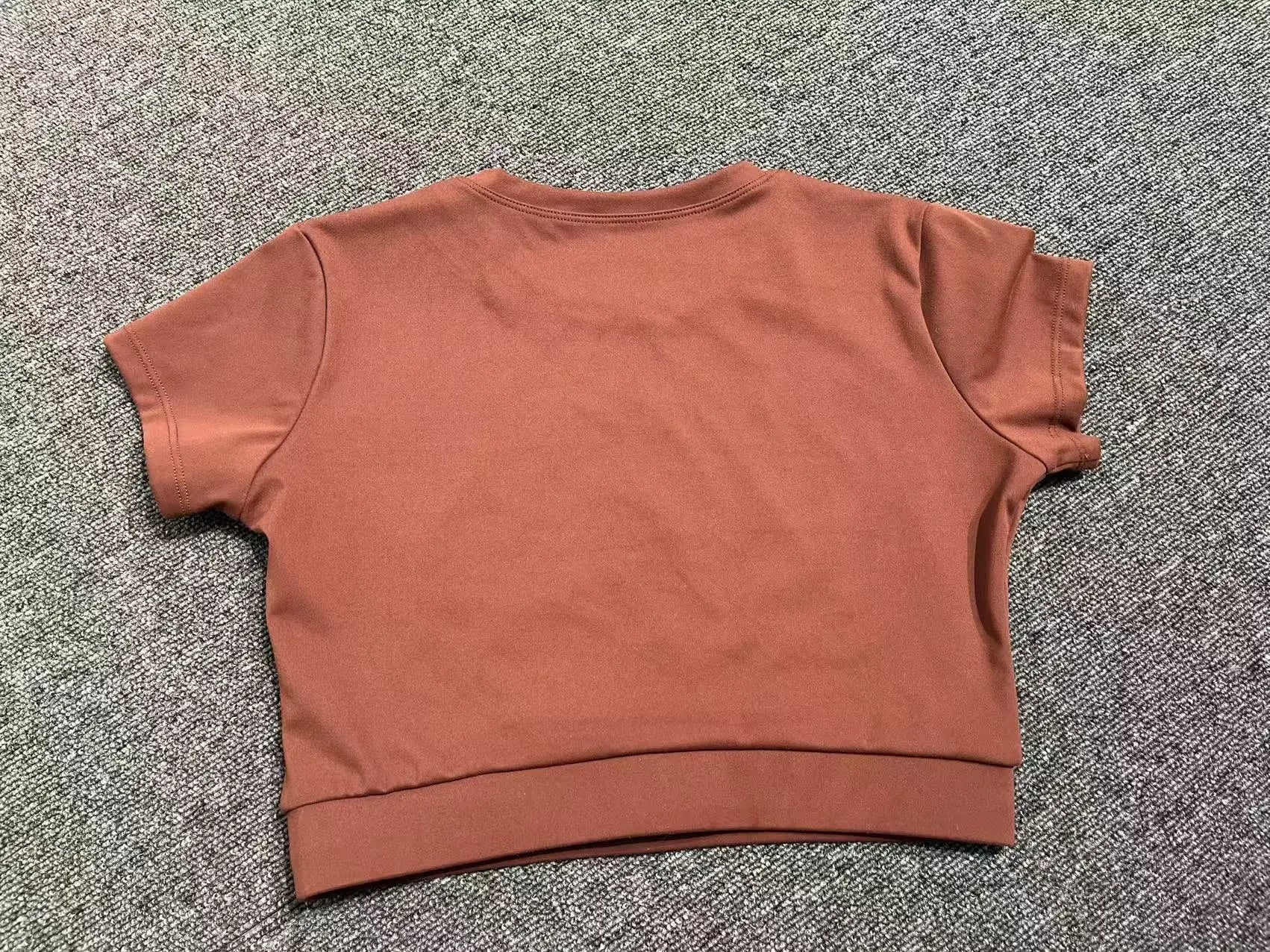 Yoga T-shirt Women's Short Sleeved Sports T-shirt Quick Drying Workout Short Sleeved Pilates Running Tights Exercise Fitness Top