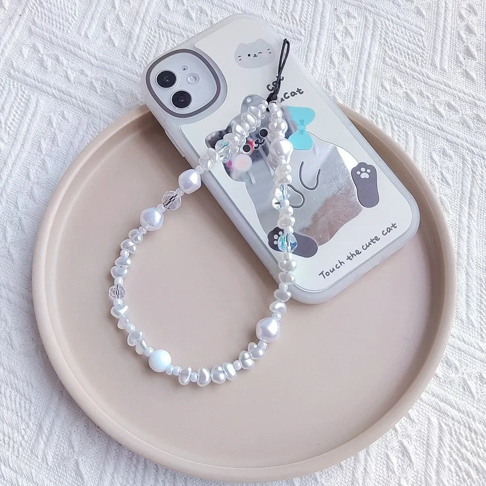 White Pearl Phone Charm LUXLIFE BRANDS