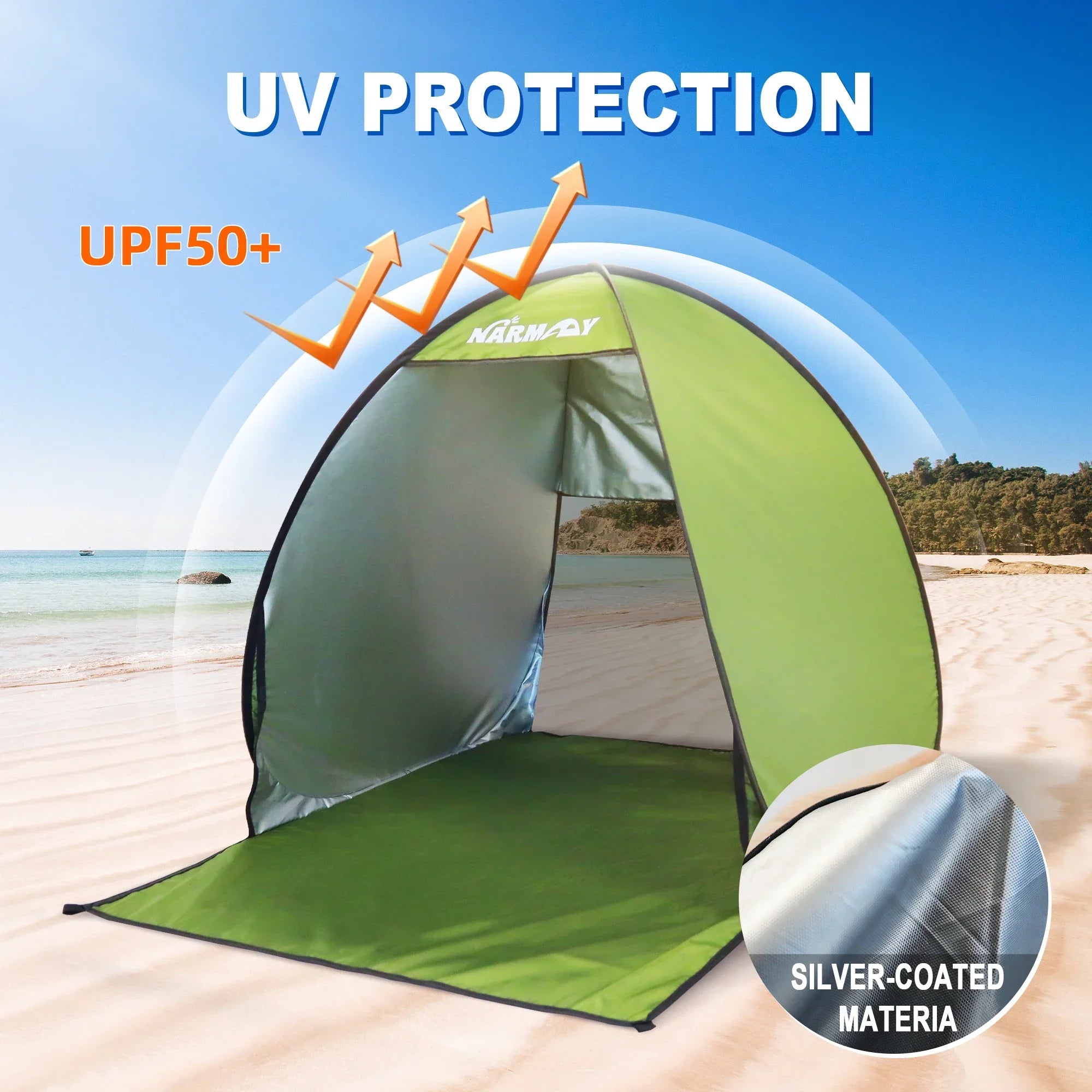 Pop-Up Beach Tent UV-resistant & Waterproof Sun Shade Shelter for Camping Luxlife Brands