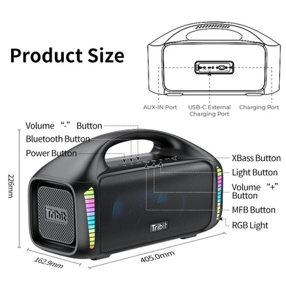 Portable Bluetooth Speaker 90W StormBox Blast Waterproof 30H Playtime