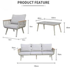 Waterproof Lounge Sofa Beige Terrace Luxury Modern Aluminum Garden Terrace Outdoor Furniture Combination Sofa Set Patio Luxlife Brands