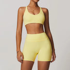 Hearuisavy 2-Piece Yoga Sets Sports Suit Women Fitness Tracksuit Running Workout Shirt Yoga Clothing Quick-Drying Gym Set Women Luxlife Brands