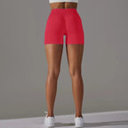 3 Pieces Women Solid Peach Hip Sports Pants High Elastic Breathable Running Biker High Waist Yoga Scrunch Butt Shorts for Women Luxlife Brands