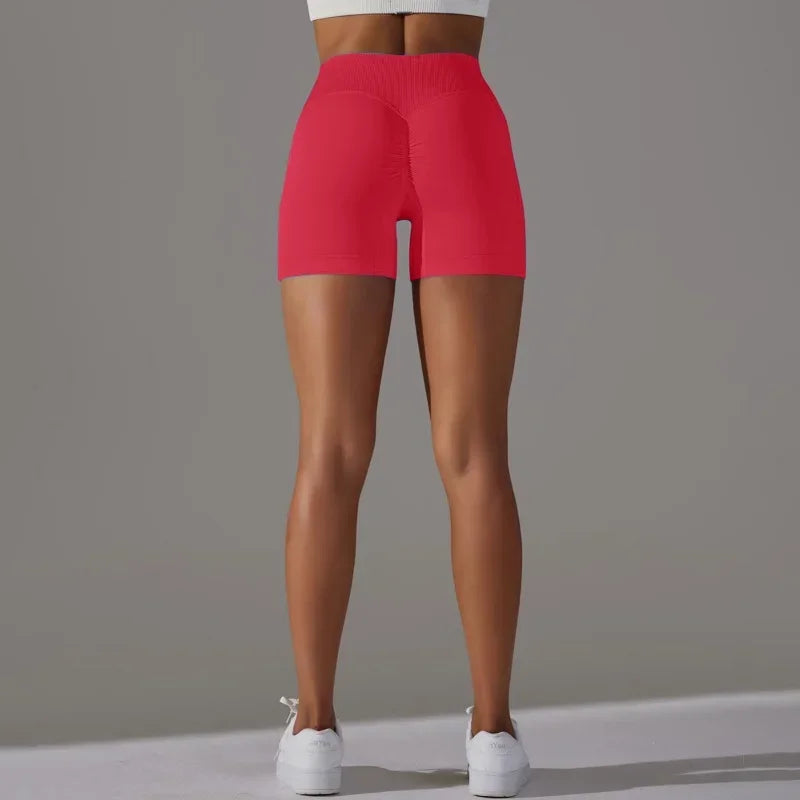 3 Pieces Women Solid Peach Hip Sports Pants High Elastic Breathable Running Biker High Waist Yoga Scrunch Butt Shorts for Women