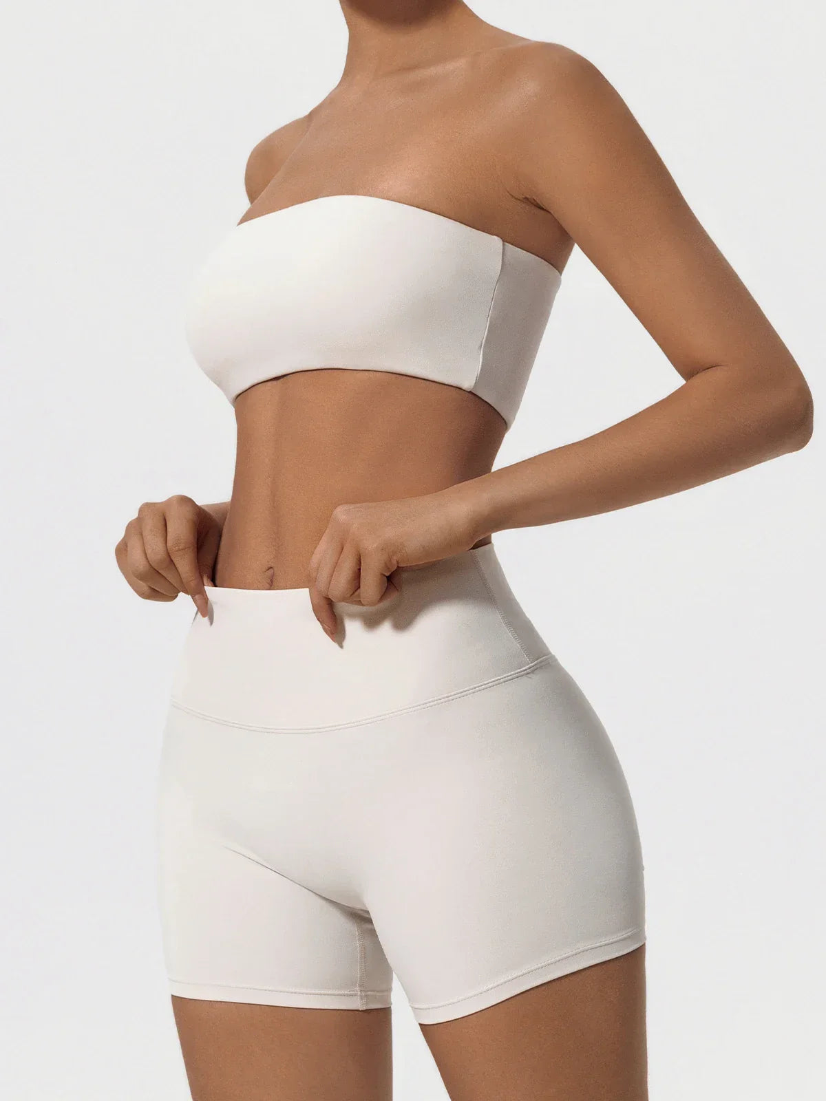 Ctenkevet Women Strapless Bra Suits Gym Workout Yoga Outfit Female Fitness Crop Top Outdoors Activewear Women Underwear Set