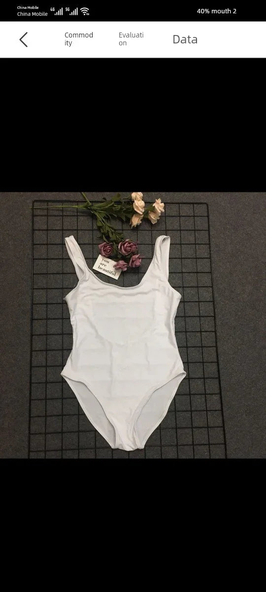 Fashion Hot Spring Sexy Women's One-Piece Swimming Suit No Chest Pad Plus Size Triangle Private Water One-Piece Swimsuit Bikini