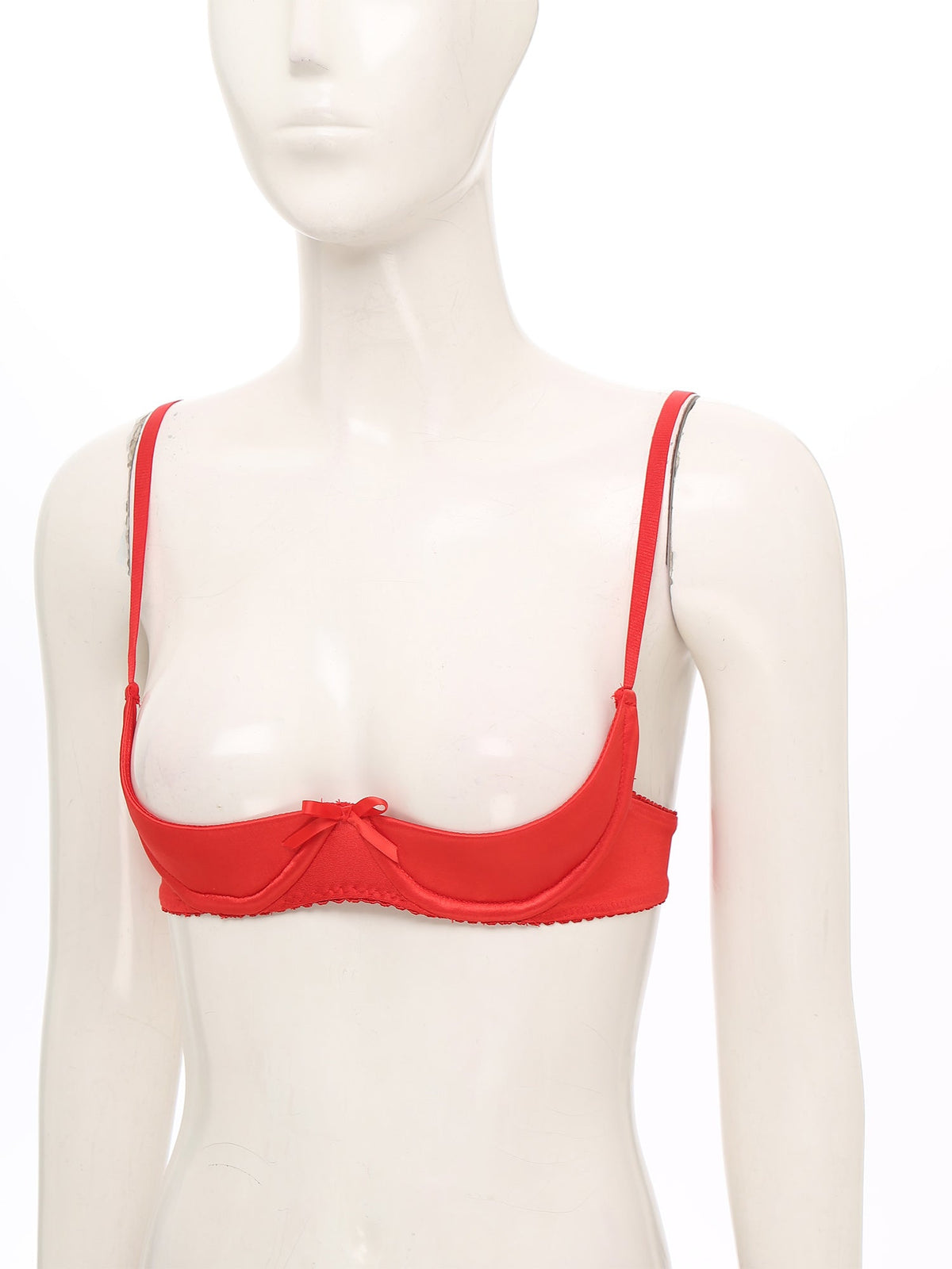 Satin Underwire Half-Cup Push-Up Bra