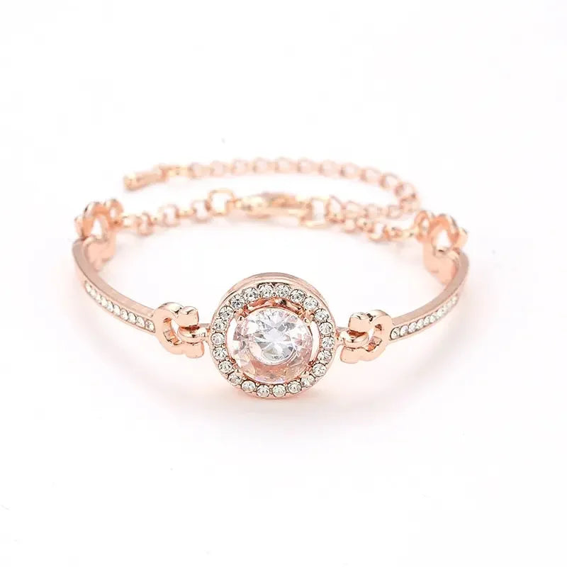Luxurious Sparkling Adjustable Zircon Bracelets For Women New Gold Plated High Quality Bracelet Wedding Jewelry Birthday Gift