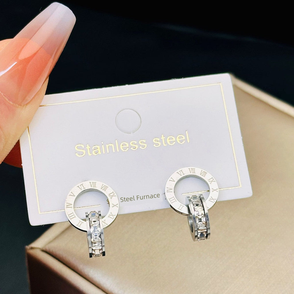 Roman Numerals Titanium Steel Rose Gold Ornament Necklace Luxlife Brands