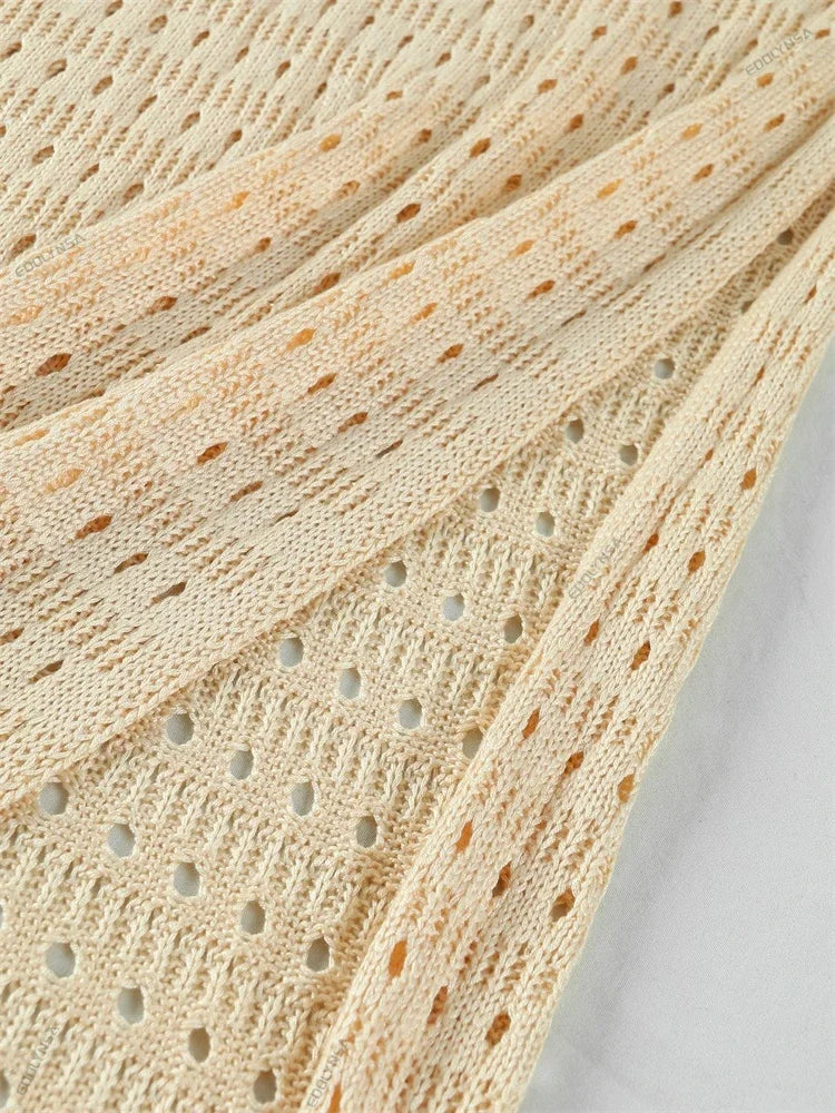 Sexy Knit Cut Out Tassel Spaghetti Strap Bodycon Beach Maxi Dress Summer Women's Holiday Club Party Outfit Swimsuit Cover Up K10 Luxlife Brands