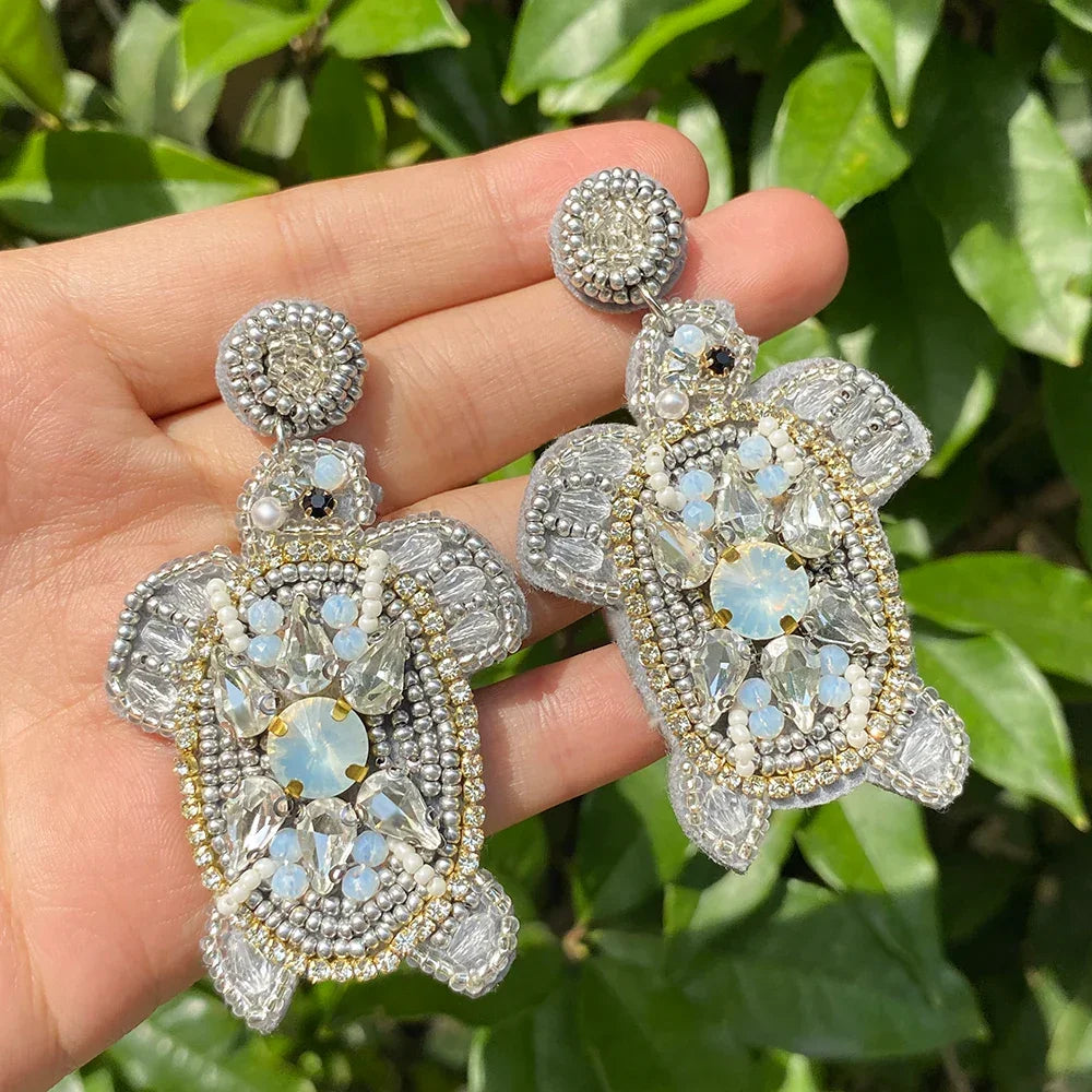 Handmade Beaded Drop Earrings