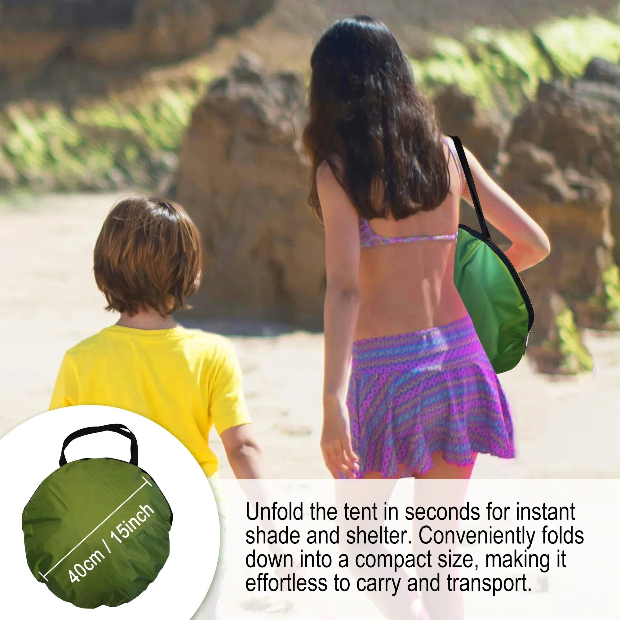 Pop-Up Beach Tent UV-resistant & Waterproof Sun Shade Shelter for Camping Luxlife Brands