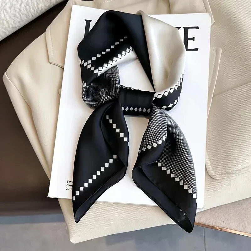 Fashion Luxury Brand 70cm Silk Square Scarf Women Satin Neck Tie Female Hair Bandana Headkerchief Shawl Wrap Hijab Echarpe Luxlife Brands