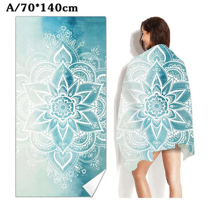 Bohemian Beach Towel Print Square Quick-Dry Bath Towel Camping 70x140cm Outdoor Carpet Swimming Picnic Accessories Towels M A7R5
