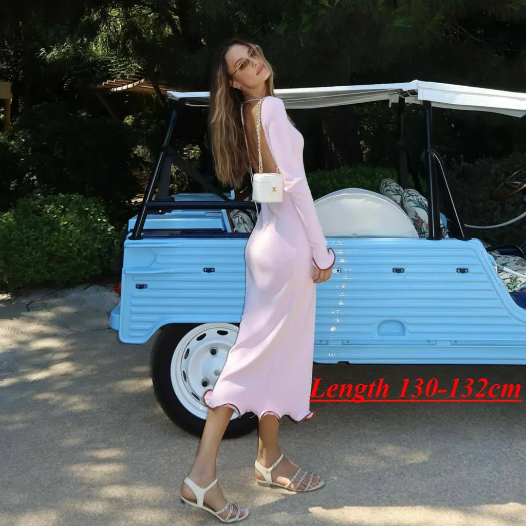 Autumn Knitted Mini Dress Women Elegant Long Sleeve Bodycon Sweater Dresses Winter Fashion Y2K Ruffle Birthday Party Dress 2024