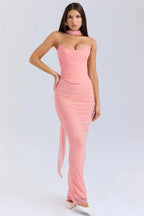 Elegant Wine Strapless Maxi Skirt Set Luxlife Brands