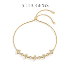 LUX FINE JEWELRY | Starlight D Color VVS1 Moissanite S925 SS Bracelet - Adjustable 24cm Luxlife Brands