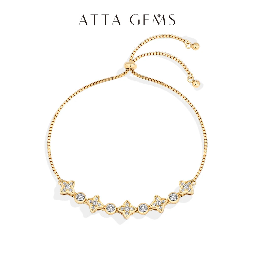 LUX FINE JEWELRY | Starlight D Color VVS1 Moissanite S925 SS Bracelet - Adjustable 24cm