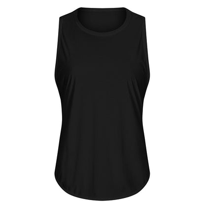 Luluwear Sports Open Back T Shirts Solid Sleeveless Yoga Top Women Fitness Loose Gym Crop Tank Top Quick Drying Workout Vest Tee