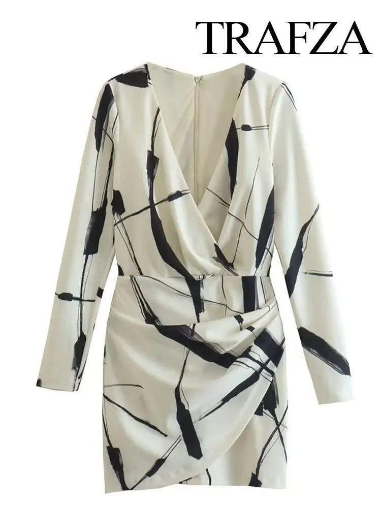 Grenwich Vintage Fashion Wrap Mini Dress LUXLIFE BRANDS