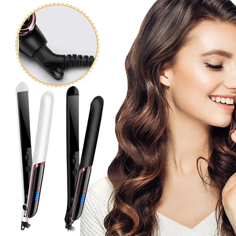 Flat Iron Hair Straightener Professional Ceramic Ionic Heat-Up Lcd Hair Tools Fast Iron Negative Flat Hair Ion Display Beau K0D1 LUXLIFE BRANDS