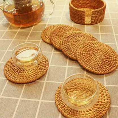 Natural Wicker Coasters 6pcs