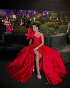 Alexa Red Satin Formal Evening Dress Luxlife Brands