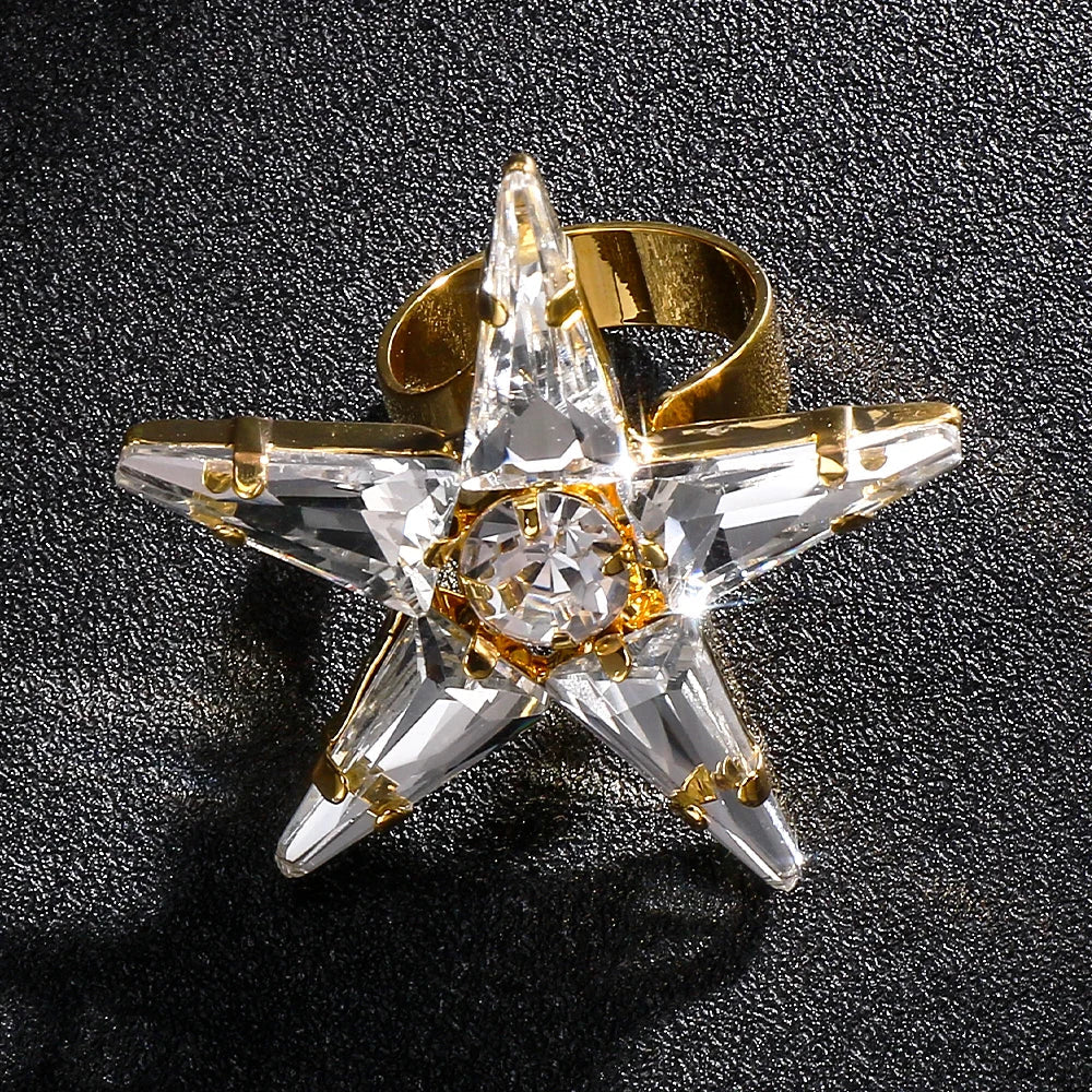 Rhinestone Star Fashion Finger Rings