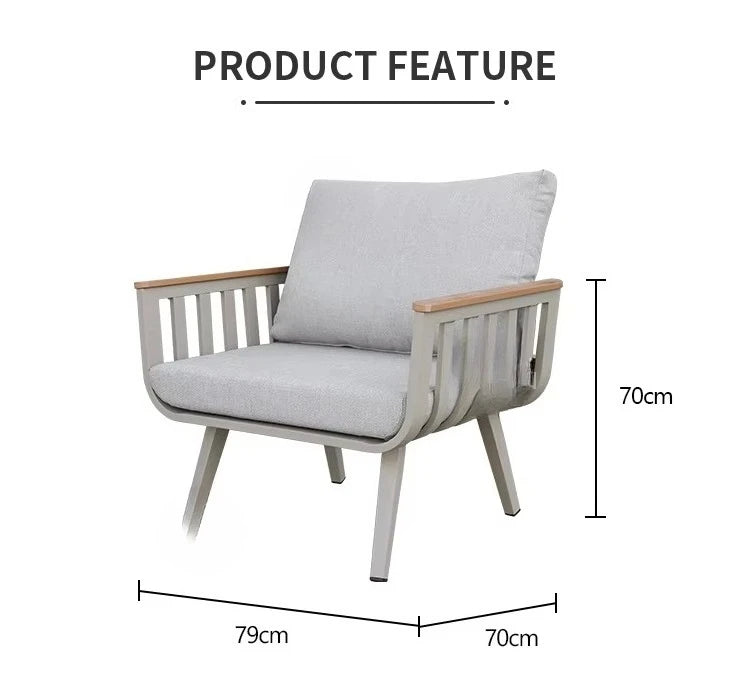 Waterproof Lounge Sofa Beige Terrace Luxury Modern Aluminum Garden Terrace Outdoor Furniture Combination Sofa Set Patio Luxlife Brands