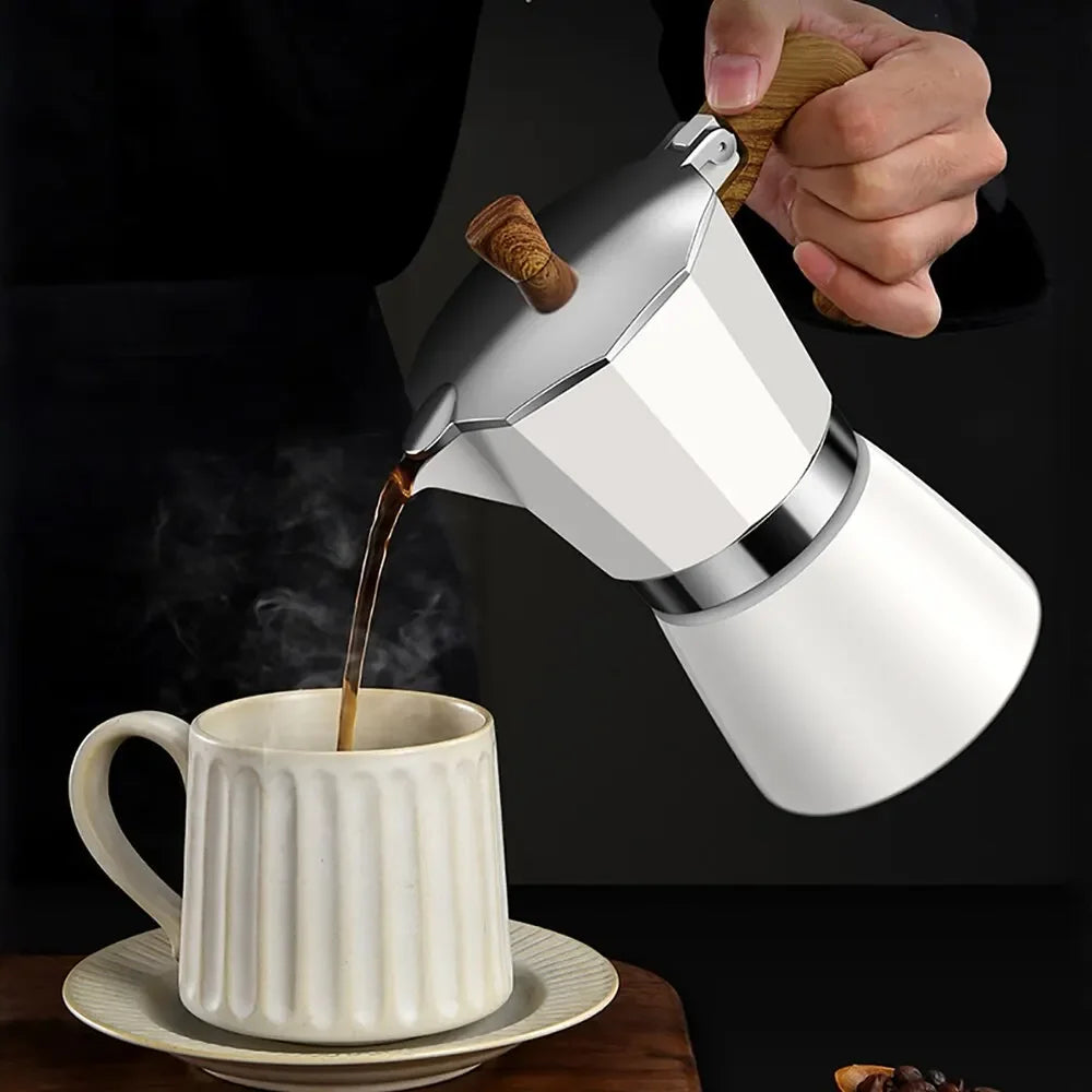 Vintage Wooden Handle Electric Espresso Machine LUXLIFE BRANDS