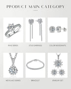 ATTAGEMS Moissanite Diamond Rings Jewelry Women Engagement Ring 925 Sterling Silver Jewelry Wedding Moissanite Band Ring Luxlife Brands