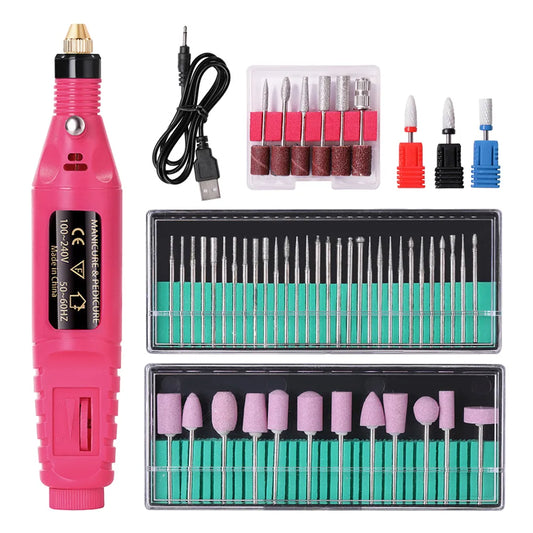 HALAIMAN Electric Nail Drill Machine Set Pedicure Grinding Equipment Mill For Manicure  Professional Strong Nail Polishing Tool LUXLIFE BRANDS