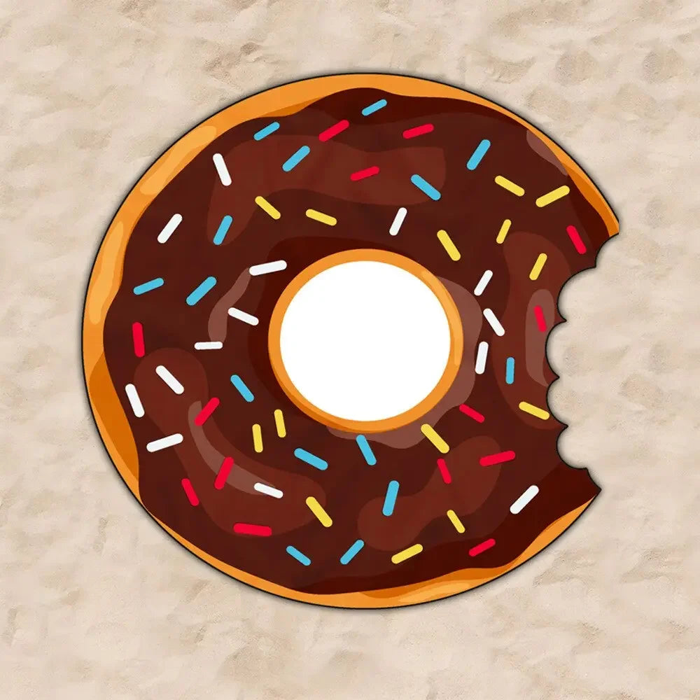 Donut Beach Mat Shaped Swimming Towels Beach Towel Irregular Towel Material Doughnut Mat Bath Towel Bath Robe Travel Towel Camp