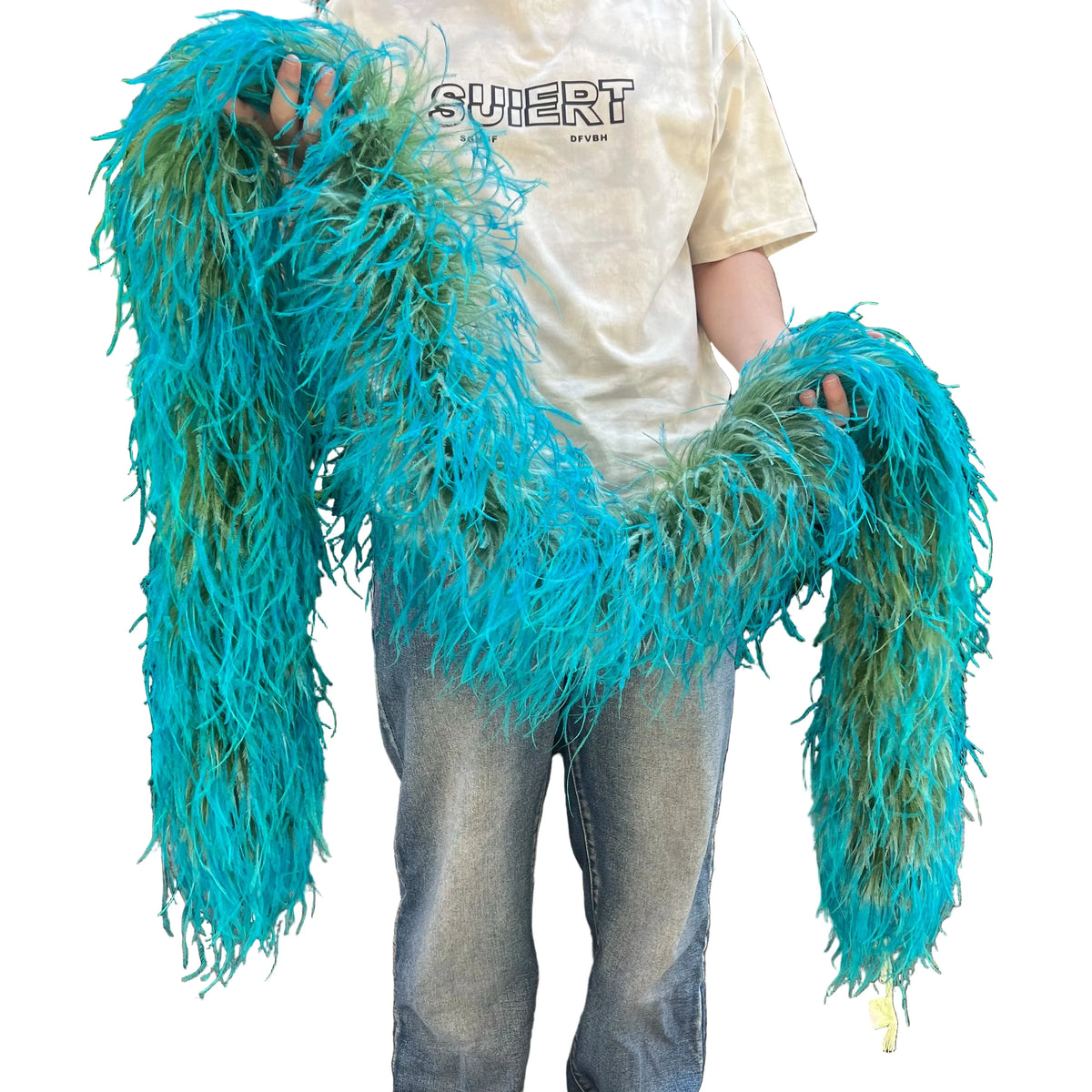 Mixed Color Ostrich Feather Boa & Shawl (2 Meters)