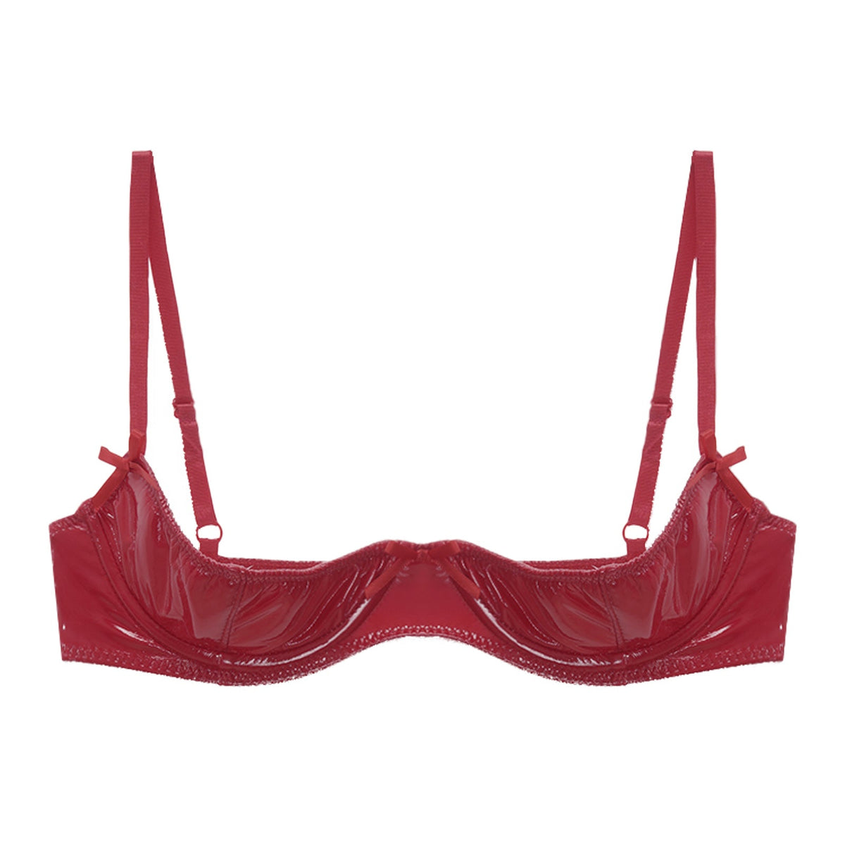 Patent Leather Underwired Open-Cup Bra
