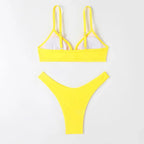 Hot Sale Of The Season New Pure Color Sexy Quick Dry Tight Bikini Swimwear for Holiday Hot Girl Cross-Border Bikini Set Women's Luxlife Brands