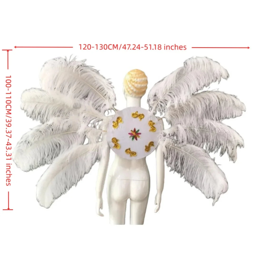Feather Backpiece and Plume Headdress Set