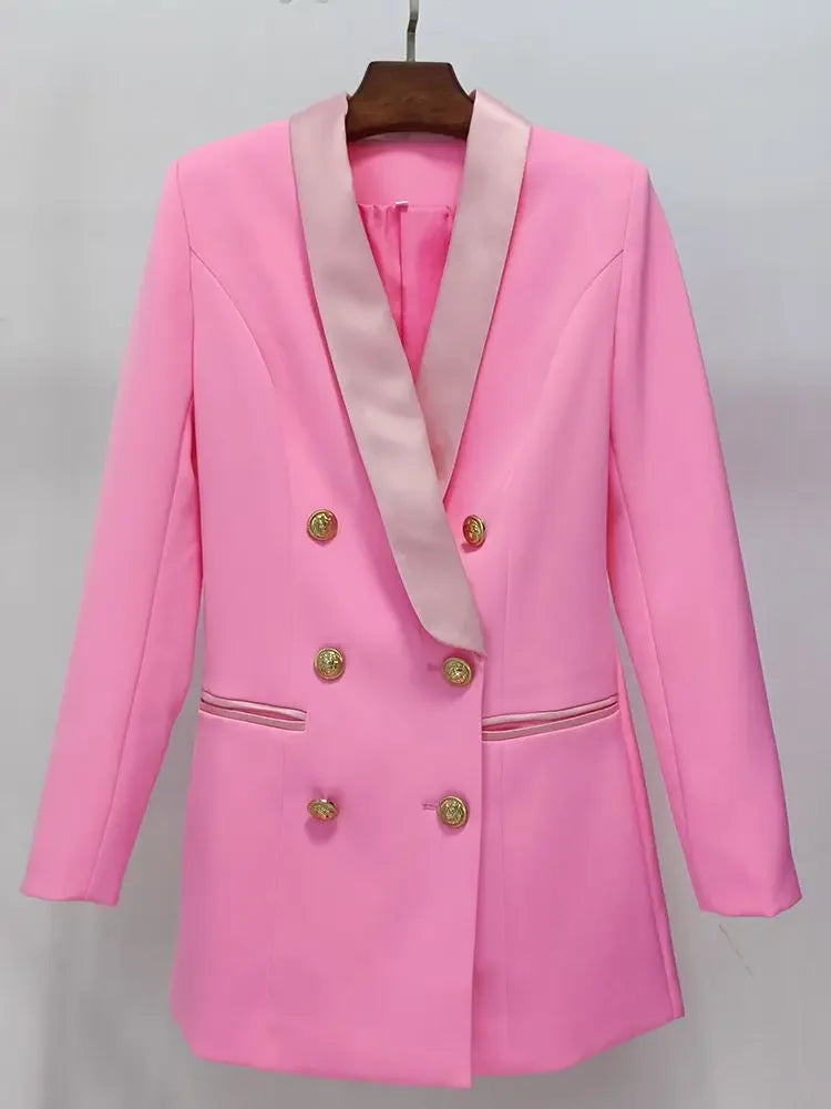 Lux Designer Satin Collar Long Brazer LUXLIFE BRANDS